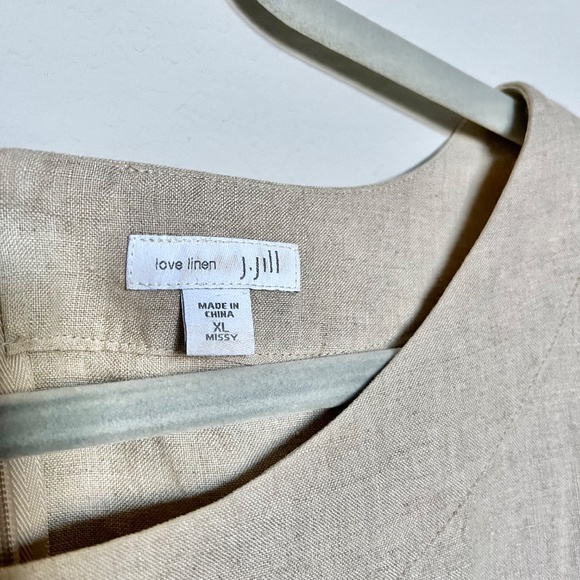 J Jill Love Linen Drop Shoulder Boat Neck Shift Dress Lagenlook Size XL Missy - Picture 4 of 11